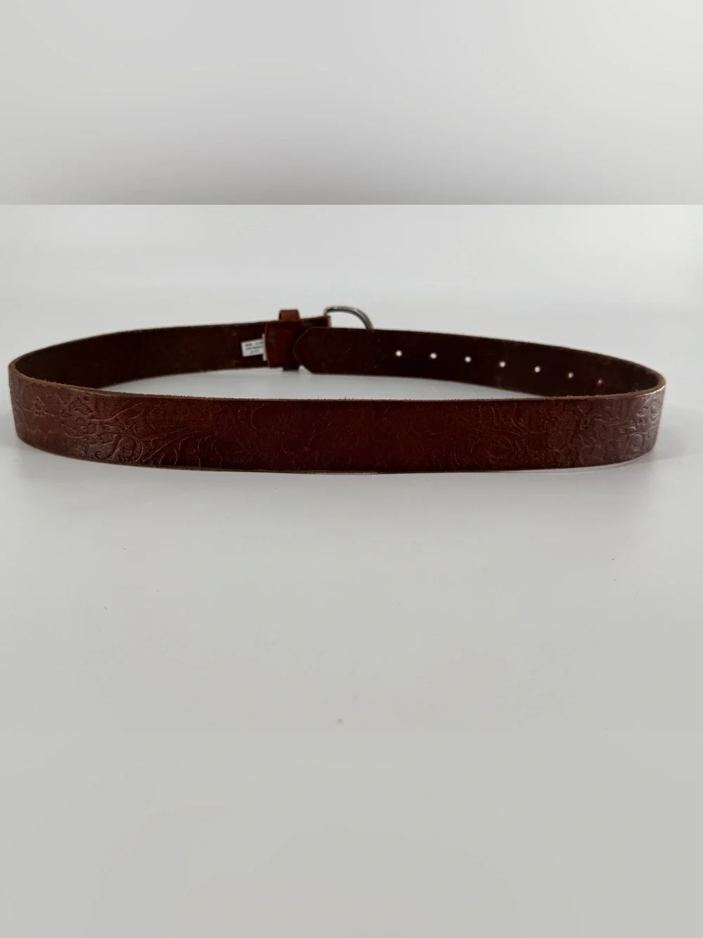 American Eagle Vintage‎ Tooled Boho Bohemian Floral Brown Leather Belt M/L